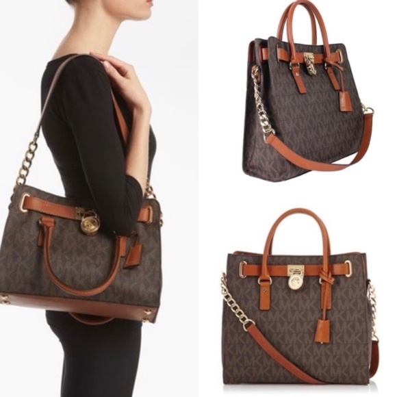 MICHAEL KORS Hamilton Brown Large Tote Bag - Picture 2 of 11